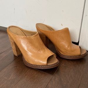 Tan Leather Women's Mules